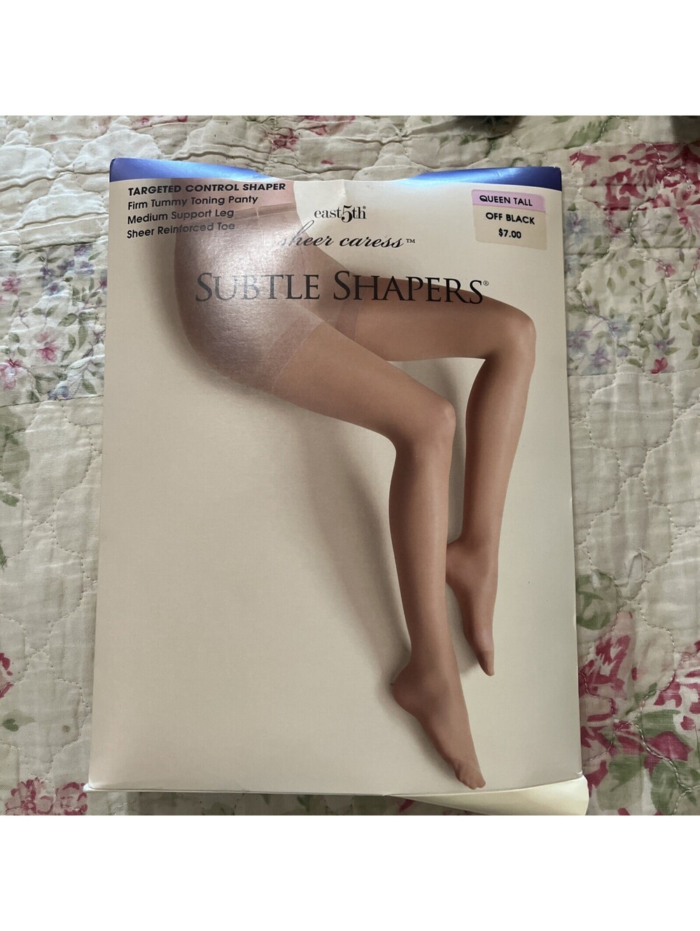 JCPenney East 5th Subtle Shapers Pantyhose Queen Tall Off Black 6609 NOS